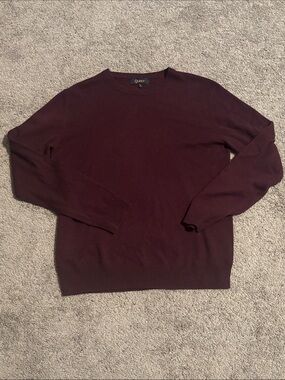 Quince Men’s Crewneck Sweater - Deep Burgundy, 100% Cashmere, Sz Large